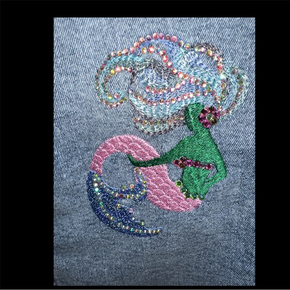 Mermaid Embroidered Denim Vest - Picture 4 of 12